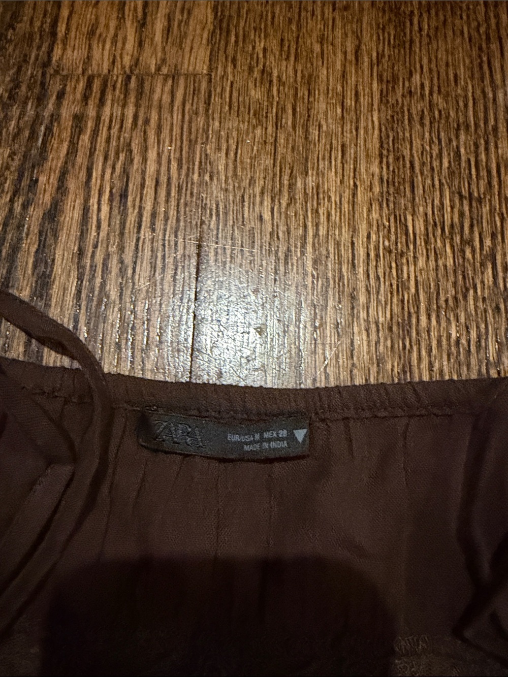Zara Brown Lace-Trim Button-Front Camisole Top - Picture 2 of 5